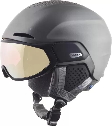 Alpina Alto QV Visor Ski Helmet - Gunmetal Matt