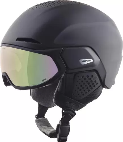 Alpina Alto QV Visor Ski Helmet - Black Matt
