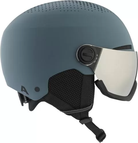 Alpina Arber Visor Ski Helmet - Dirt Blue Matt
