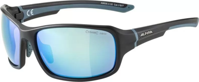 Alpina LYRON Sonnenbrille - black-dirt-blue matt, blue mirror