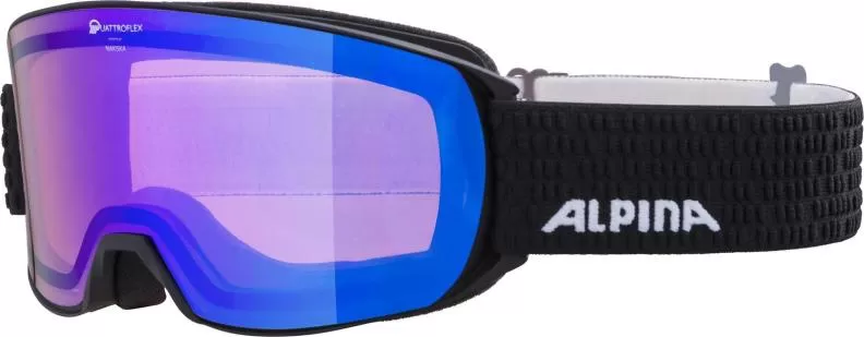 Alpina Nakiska Q Ski Goggles - Black Matt Mirror Blue