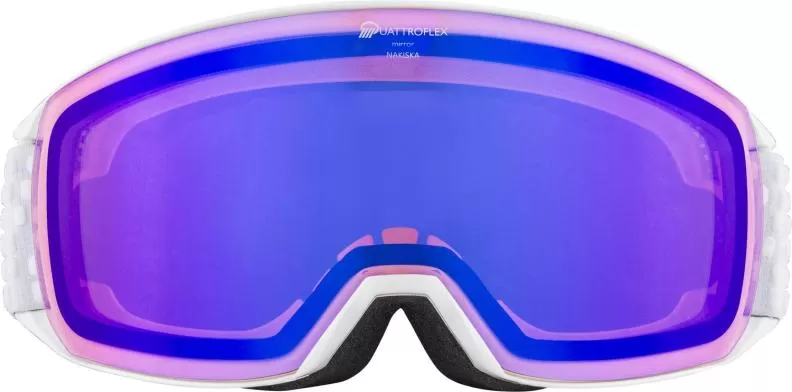 Alpina Nakiska Q Skibrille - White Mirror Blue