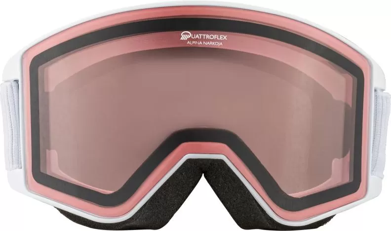 Alpina NARKOJA Q Ski Goggles - White Mirror Rose