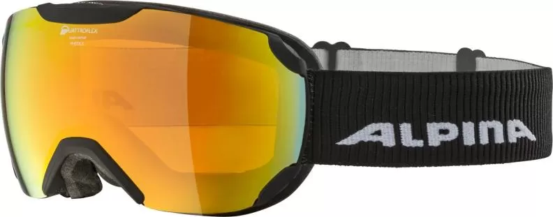 Alpina PHEOS S Q Skibrille - Black Matt/Rot
