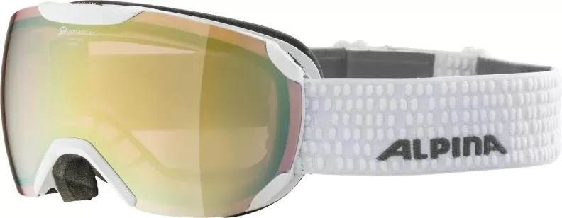 Alpina PHEOS S QV Ski Goggles - White Matt/Gold