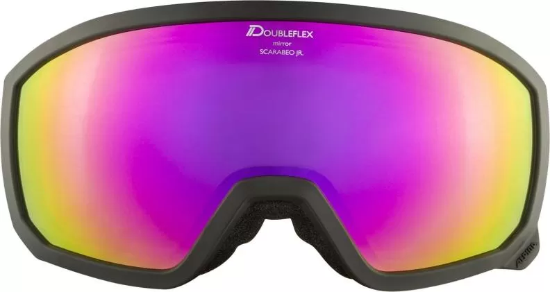 Alpina SCARABEO Jr. Q-LITE Ski Goggles - Black-Rose Mirror Rose