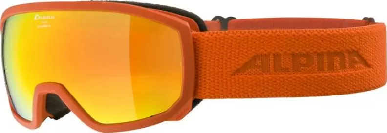 Alpina SCARABEO Jr. Q-LITE Ski Goggles - Pumpkin Matt Mirror Red
