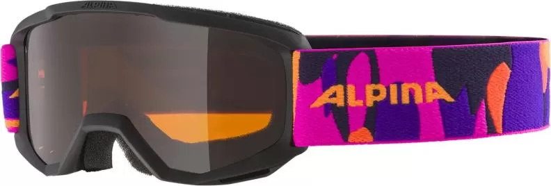 Alpina SCARABEO JR Skibrille - Black-Pink Mirror Orange