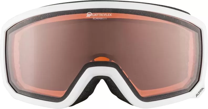 Alpina SCARABEO S Q Skibrille - White Gloss/Brown