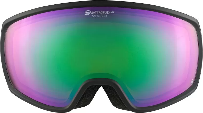 Alpina Ski Goggles Double Jack Planet Q-Lite - Black-Sand Matt/Green