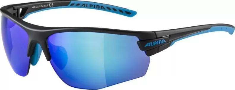 Alpina TRI-SCRAY 2.0 HR Eyewear - black matt-cyan blue mirror/clear/orange mirror