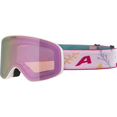 Alpina Fernie Q-Lite Kinder Skibrille - white flower, rose s2