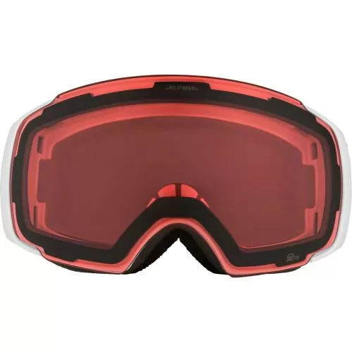 Alpina Falera Mag Q-Lite Skibrille - white matt, red s2