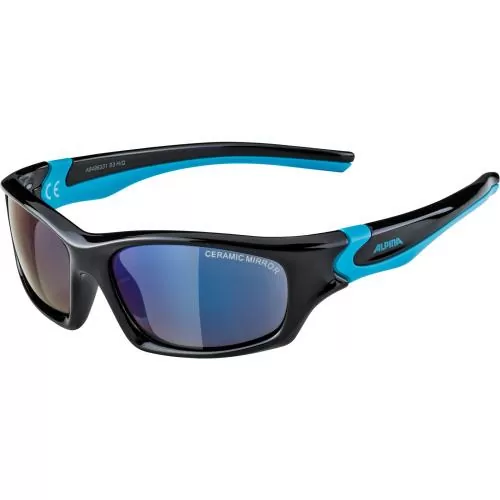 Alpina FLEXXY Teen Sonnenbrillen - black-cyan blue mirror