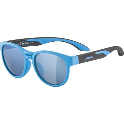 Alpina Jola Kinder Sonnenbrille - blue-black matt, blue mirror cat. 3