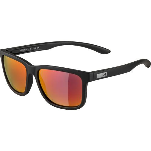 Alpina Burst Sonnenbrille - black matt, red mirror cat. 3
