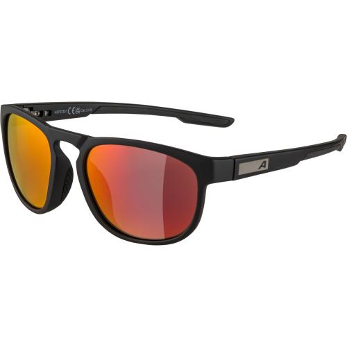 Alpina Rift Sonnenbrille - black matt, red mirror cat. 3