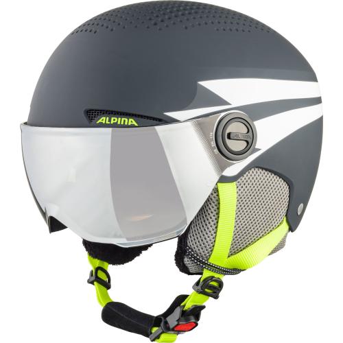 Alpina Zupo Visor Skihelm - Charcoal-Neon Matt