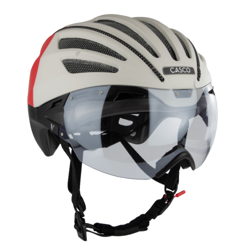 Casco SPEEDairo NitroVelohelm - silk grau-creme-rot