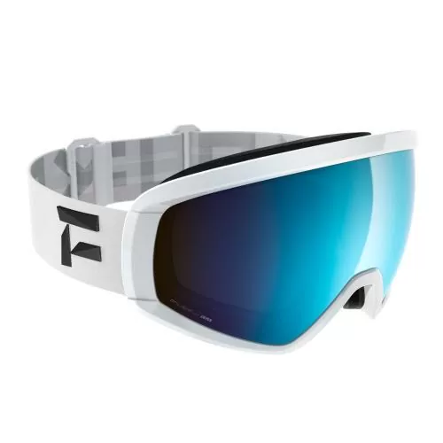 Flaxta Skibrille Continuous - White - Blue Mirror