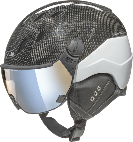CP Skihelm CORAO+ Carbon - platin carbon/platin shiny / Visor Nr.26