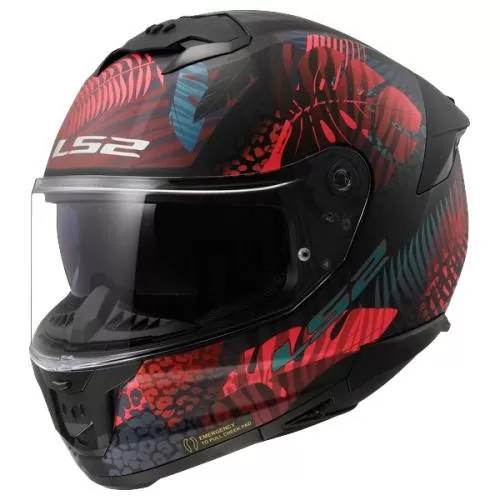 LS2 FF808 Stream 2 Jungle Helmet - matt black pink blue