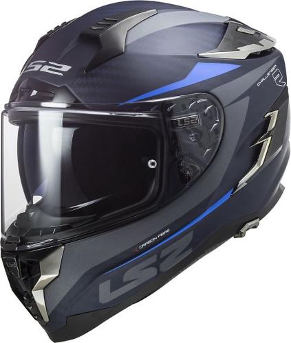LS2 FF327 Challenger C Drone Helmet - matt carbon blue
