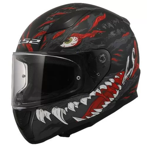 LS2 FF353 Rapid Kaiju Helmet - m.black red white