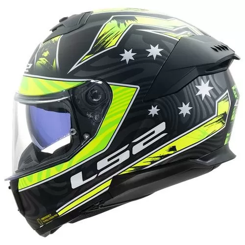 LS2 FF808 Stream 2 Galdam Helmet - black h-vis yellow