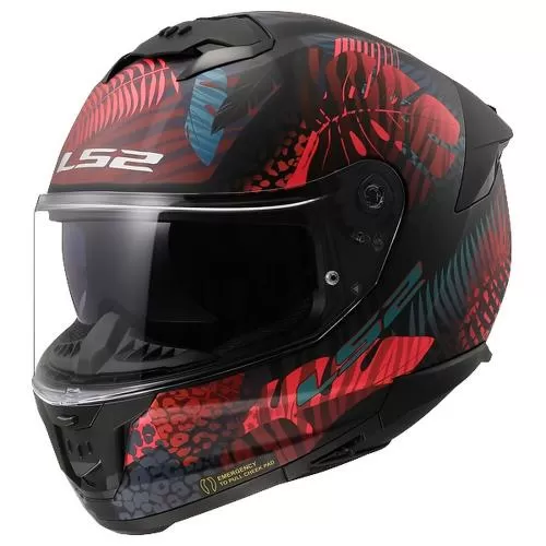 LS2 FF808 Stream 2 Jungle Helmet - matt black pink blue