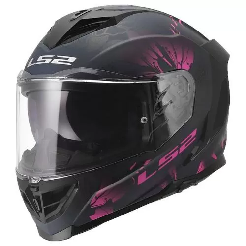 LS2 FF818 Storm 3 Burst Helmet - matt black pink