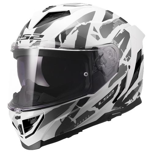 LS2 FF818 Storm 3 Kaos Helmet - white grey