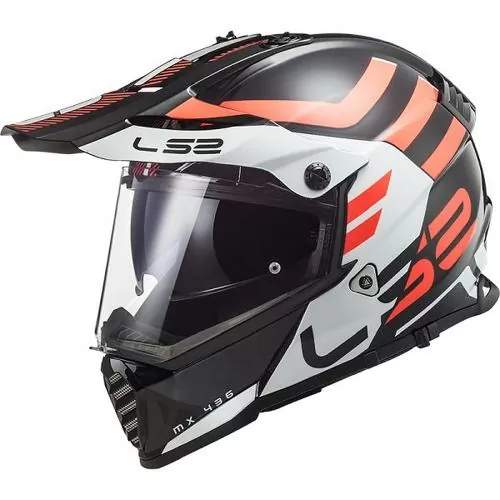 LS2 MX436 Pioneer Evo Adventure Helmet - black white