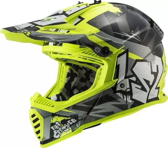 LS2 MX437 Fast Evo 2 Mini Crusher Helmet - yellow gloss