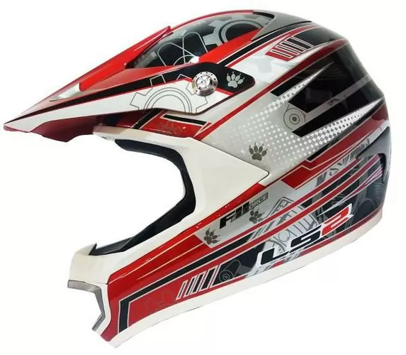 LS2 MX442 Airforce Helmet - rot
