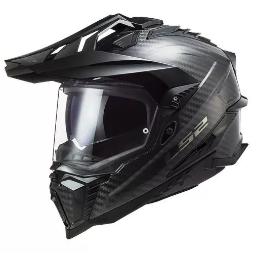LS2 MX701 C Explorer Solid Carbon Helmet - gloss carbon
