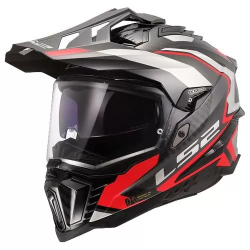 LS2 MX701 Explorer C Frontier 2 Carbon Helmet - red