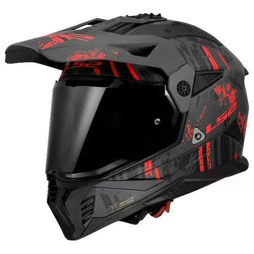 LS2 MX702 Pioneer 2 Crazy Helmet - red