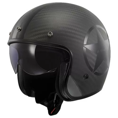LS2 OF601 Bob C Star Helmet - matt carbon