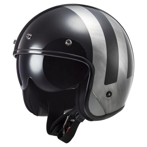 LS2 OF601 Bob Lines Helmet - black jeans