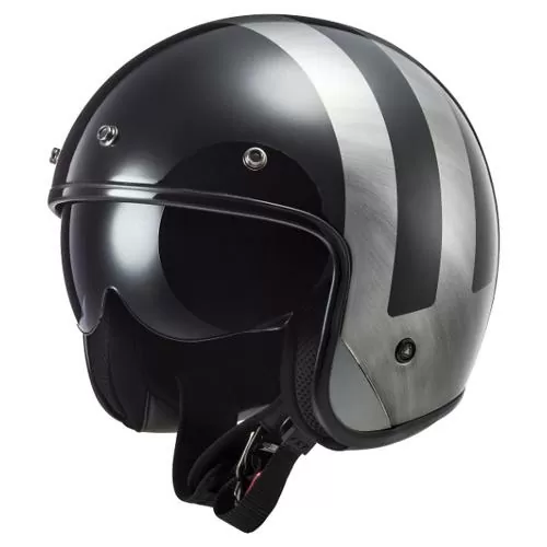 LS2 OF601 Bob Lines Helmet - black jeans