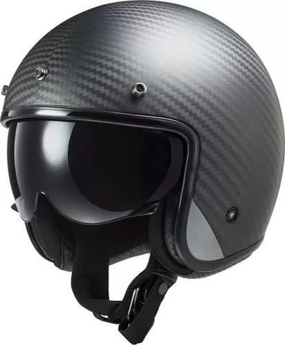 LS2 OF601 Bob Solid Carbon Helmet - matt carbon