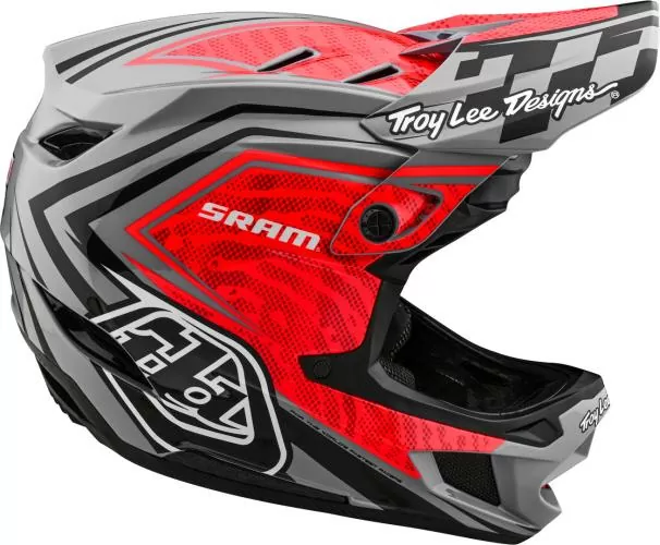 Troy Lee Designs D4 Carbon Helmet - SRAM red-black