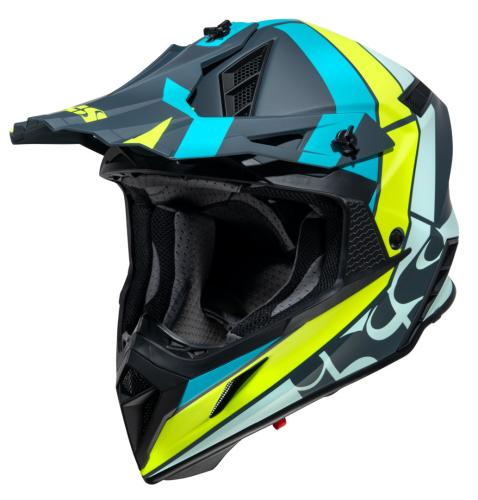 Image of iXS 189 2.0 Motocross Helm- blau matt-lime