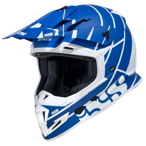 Image of iXS 361 2.2 Motocross Helm- matt blau-weiss