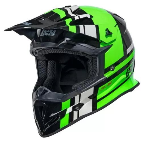 iXS 361 2.3 Motocross Helmet - black-green-grey