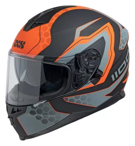 iXS HX 1100 2.2 Full Face Helmet - black matt-orange