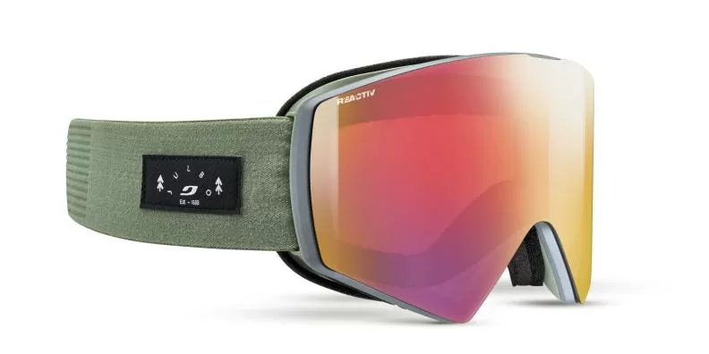 Julbo Ski Goggles Razor Edge - gray-green, reactiv 1-3 high contrast, flash red