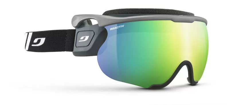 Julbo Ski Goggles Sniper Evo L - grey, reactiv 1-3 high contrast, flash green