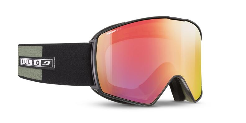 Julbo Skibrille Launcher - schwarz / grün , reactiv 1-3 high contrast, rot